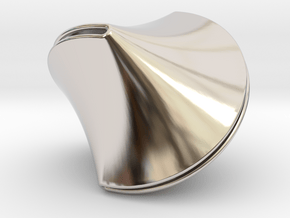 Sloped Sphericon Large & Hollow in Rhodium Plated Brass