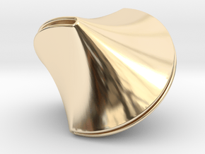 Sloped Sphericon Large & Hollow in 14k Gold Plated Brass