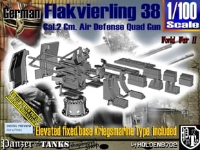 1/100 Kriegsmarine Flakvierling 38 Set001 in Tan Fine Detail Plastic