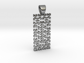 Big Hilbert curve [pendant] in Polished Silver