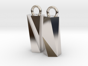 Scutoid Earrings - Mathematical Jewelry in Platinum