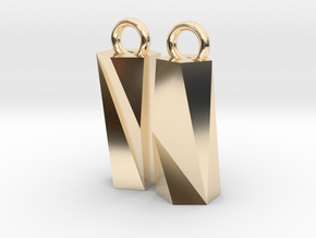Scutoid Earrings - Mathematical Jewelry in 14k Gold Plated Brass