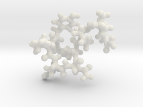 Oxytocin Keychain - Most probable conformation in White Natural Versatile Plastic
