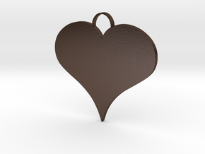 Heart Pendant in Polished Bronze Steel