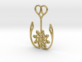 Heart's Safe Harbour Pendant in Natural Brass