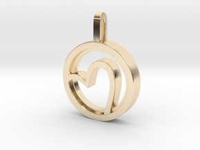Heart  in 14k Gold Plated Brass: Small