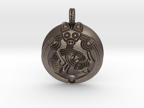 Borre Animal Medallion-rope bail in Polished Bronzed-Silver Steel