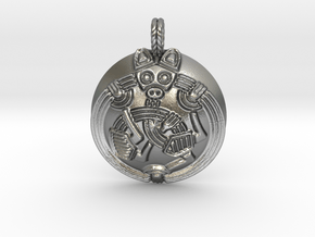 Borre Animal Medallion-rope bail in Natural Silver