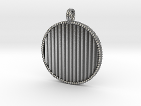 4D pendant-round in Natural Silver