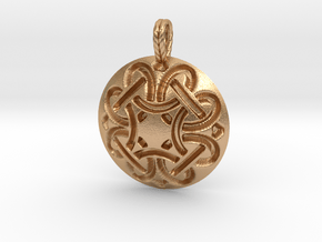 Terslev curved medallion with rope bail in Natural Bronze