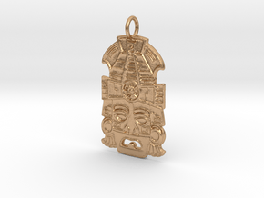 Mayan Mask Pendant (precious metals) in Natural Bronze