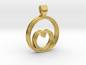 Egg of love [pendant] in Polished Brass