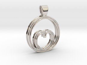 Egg of love [pendant] in Rhodium Plated Brass