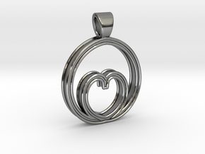 Egg of love [pendant] in Polished Silver