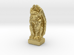 Gargoyle: Dollhouse scale, 50mm tall in Natural Brass