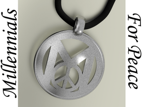 Millennial Peace Pendant (does not include cord) in Polished Bronzed Silver Steel