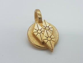 Rarity Pendant in Polished Gold Steel