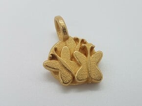 Fluttershy Pendant in Polished Gold Steel