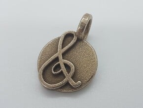 Octavia Pendant in Polished Bronzed Silver Steel
