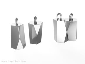 Scutoid Earrings (solid version) in Polished Silver