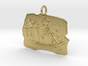 Ra's Solar Barque amulet in Natural Brass