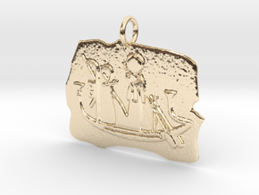 Ra's Solar Barque amulet in 14k Gold Plated Brass