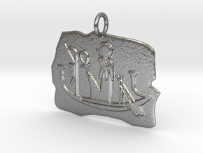 Ra's Solar Barque amulet in Natural Silver