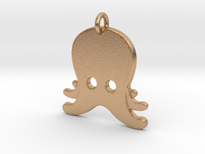 Octopus Emoji Pendant - Metal in Natural Bronze