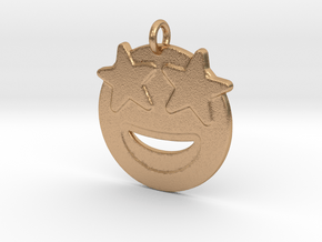 Starr Eyed Emoji Pendant - Metal in Natural Bronze