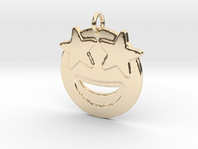 Starr Eyed Emoji Pendant - Metal in 14k Gold Plated Brass