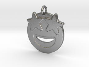 Starr Eyed Emoji Pendant - Metal in Natural Silver