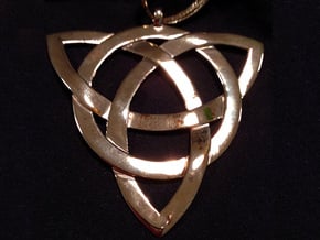 Large Celtic Knot Pendant (Inverted Triquetra) in Polished Bronze