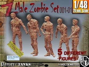 1/48 male zombie set001-01 in Tan Fine Detail Plastic