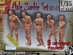 1/35 male zombie set001-01 in Tan Fine Detail Plastic