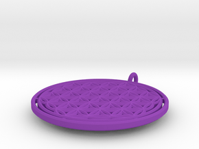 Flower of Life Ring with Jumpring in Purple Processed Versatile Plastic