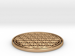 Flower of Life 7.23cm = 1 Om in Natural Bronze