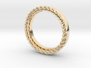 Rope stackable ring in 14k Gold Plated Brass