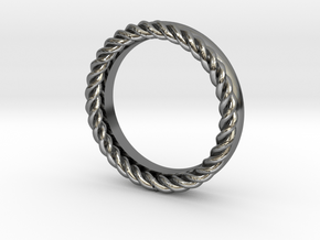 Rope stackable ring in Fine Detail Polished Silver