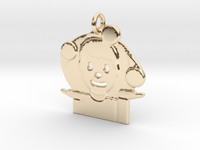 Juggler Emoji Pendant - Metal in 14k Gold Plated Brass