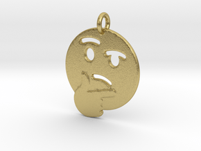 Thinker Emoji Pendant - Metal in Natural Brass