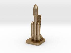 Mini Space Program, Falcon Heavy, tower in Polished Gold Steel