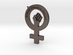 feminismPENDANT in Polished Bronzed-Silver Steel