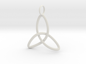 Single Celtic Knot - Thin in White Natural Versatile Plastic