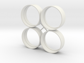 Base 28 rings in White Natural Versatile Plastic