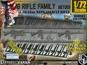 1/72 M16 Rifle Family Set001 in Smoothest Fine Detail Plastic