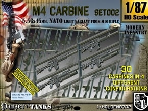 1/87 M4 Carbine Set002 in Tan Fine Detail Plastic