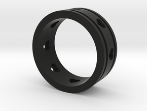 Ring Lines Heart Cutout in Black Premium Versatile Plastic