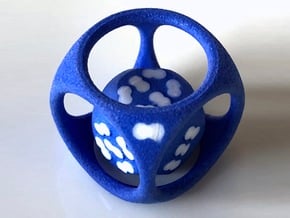 DIY Bicolor D14 as a D6/D7 Dual Dice in Blue Processed Versatile Plastic