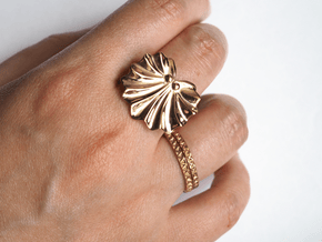 Seashell Fan Ring in Polished Bronze: 5 / 49
