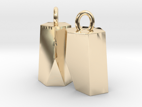 Scutoid Earrings (solid version) in 14k Gold Plated Brass